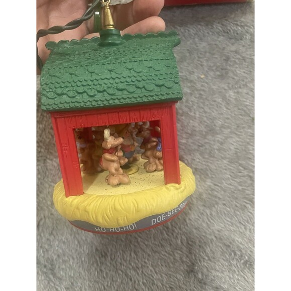 Hallmark Keepsake Ornament "Santa's Ho-Ho-Hoedown" Barn Dance Reindeer 1990 - Picture 7 of 11